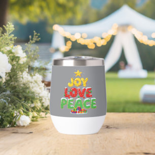 Cute Joy Love Peace Christmas Tree Festive