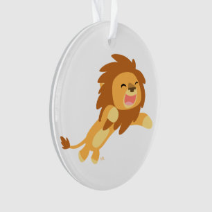 Cute Joyful Cartoon Lion Acrylic Ornament