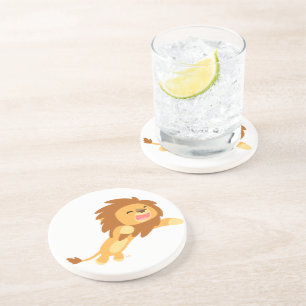 Cute Joyful Cartoon Lion Coaster