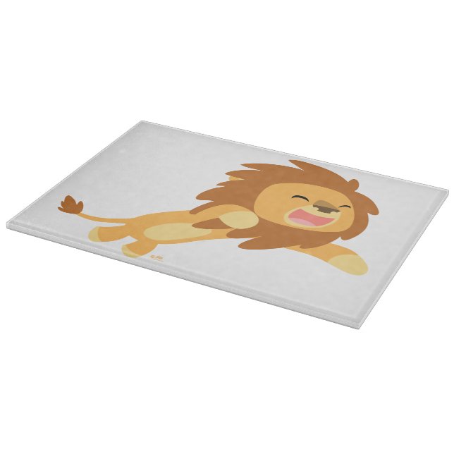 Cute Joyful Cartoon Lion Cutting Board (Corner)