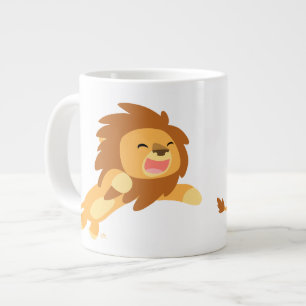 Cute Joyful Cartoon Lion Jumbo Mug