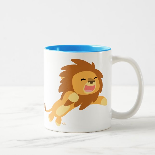 Cute Joyful Cartoon Lion Mug (Right)