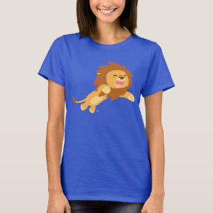 Cute Joyful Cartoon Lion Women T-shirt