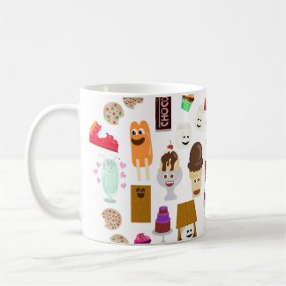 Cute Joyful Food Characters Cartoon Pattern Coffee Mug