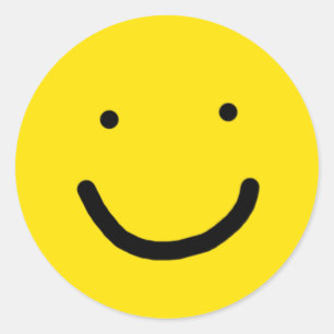 Cute Joyful Lovely Yellow Happy Smiling Face Classic Round Sticker