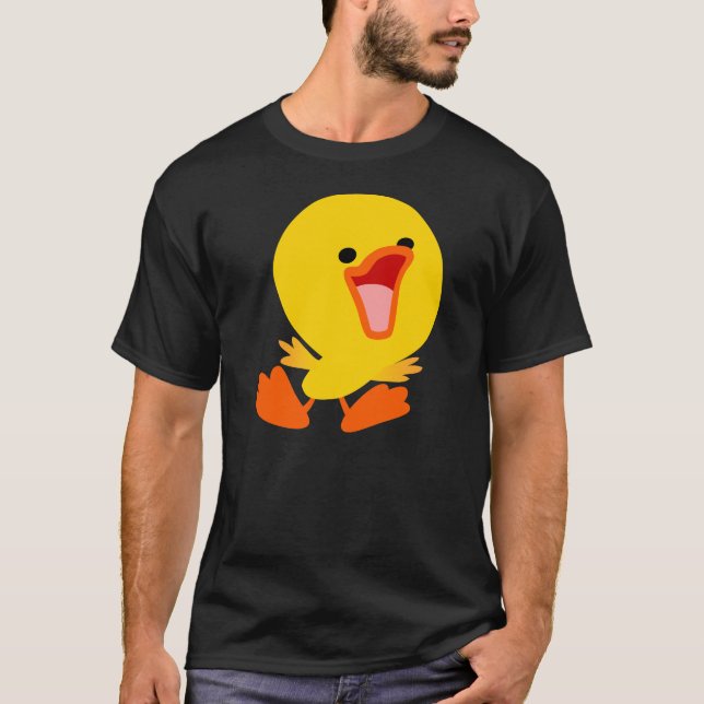 Cute Joyous Cartoon Duckling T-Shirt (Front)