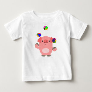 Cute Juggling Cartoon Pig Baby T-Shirt