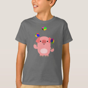 Cute Juggling Cartoon Pig Children T-Shirt
