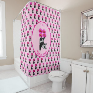 Cute Juggling Panda Bear Personalised Shower Curtain