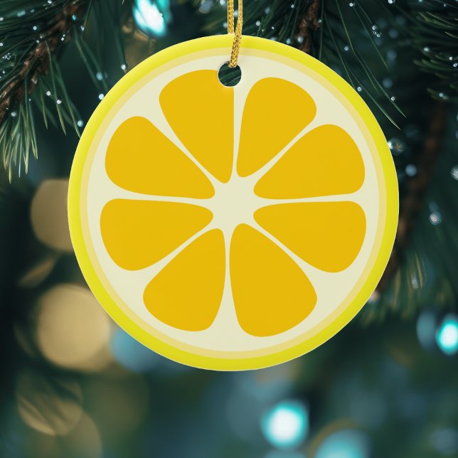 Cute Juicy Citrus Lemon Tropical Fruit Slice Ceramic Tree Decoration (Creator Uploaded)