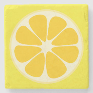 Cute Juicy Citrus Lemon Tropical Fruit Slice Stone Coaster