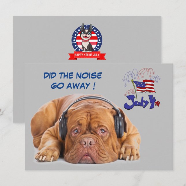 Cute July 4th dog  Enclosure Card (Front/Back)
