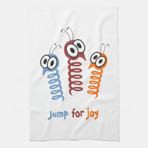 Cute Jump for joy quote funny Tea Towel