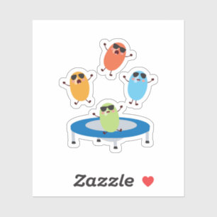 Cute Jumping Candy Beans Wearing Sunglasses