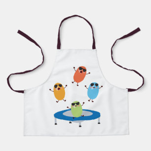 Cute Jumping Candy Beans Wearing Sunglasses Apron