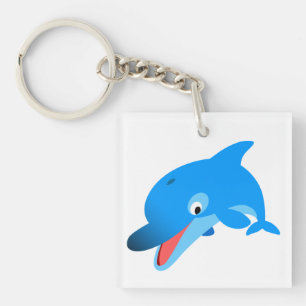 Cute Jumping Cartoon Dolphin Keychain