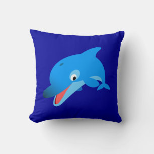 Cute Jumping Cartoon Dolphin Pillow