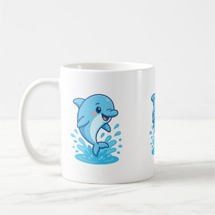 Cute Jumping Dolphin Mug – Kawaii Ocean Animal Cup