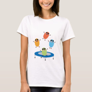 Cute Jumping Jelly Candy Beans Wearing Sunglasses T-Shirt