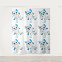 CUTE JUMPING LIGHT CYAN KITTEN WITH BLUE EYES,EARS