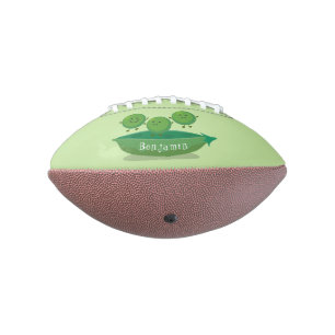 Cute jumping peas in pod cartoon illustration american football