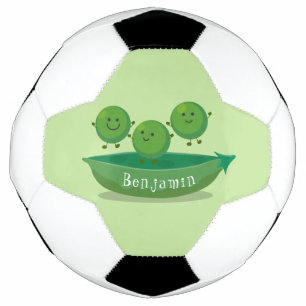 Cute jumping peas in pod cartoon illustration football