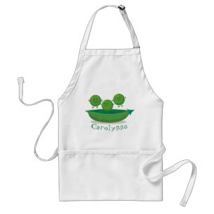 Cute jumping peas in pod cartoon illustration standard apron