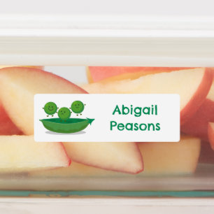 Cute jumping peas in pod cartoon personalised