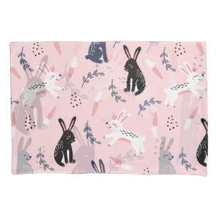 Cute Jumping Rabbits Pillowcase