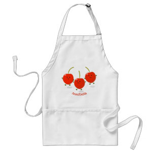 Cute jumping red cherries cartoon illustration standard apron
