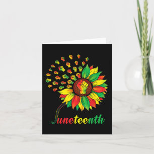Cute Juneteenth Fist Sunflower Black African Ameri Card