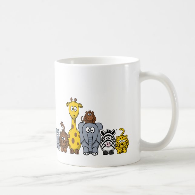 CUTE JUNGLE ANIMALS ADD YOUR TEXT COFFEE MUG (Right)