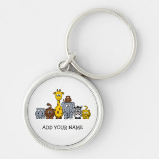 CUTE JUNGLE ANIMALS ADD YOUR TEXT KEY RING