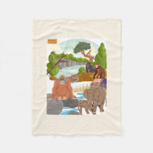 Cute Jungle Animals Baby Blanket Nursery Safari