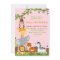 Cute Jungle Animals Girl Birthday Party Invitation