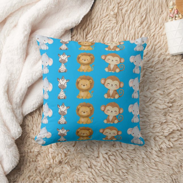 Cute Jungle Animals Nursery Throw  Cushion (Blanket)