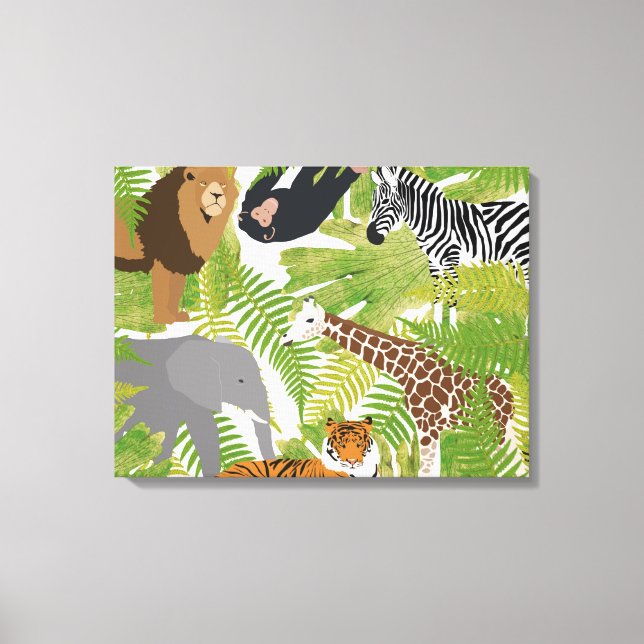 Cute Jungle Animals Safari Boy | Girl Canvas Print (Front)