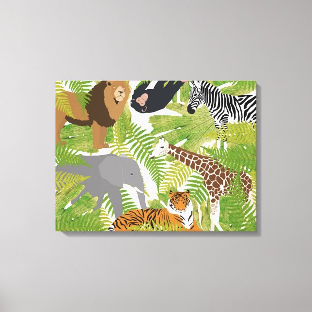 Cute Jungle Animals Safari Boy | Girl  Canvas Print (Front)