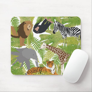 Cute Jungle Animals Safari Boy Girl Mouse Mat