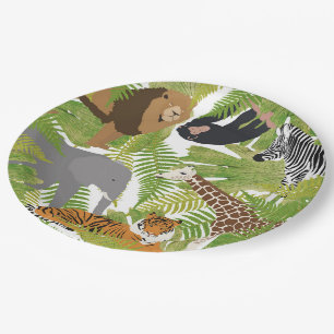 Cute Jungle Animals Safari Boy   Girl Paper Plate