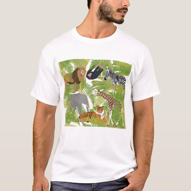 Cute Jungle Animals Safari Boy | Girl T-Shirt (Front)