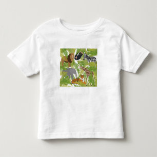 Cute Jungle Animals Safari Boy   Girl Toddler T-Shirt