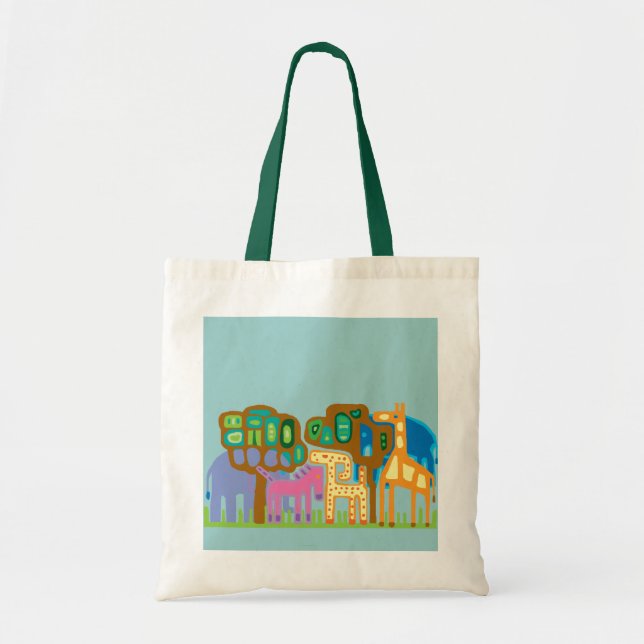 Cute jungle animals tote bag (Front)