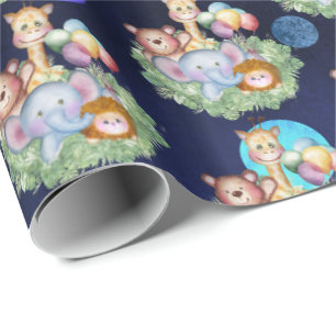 Cute jungle animals wrapping paper