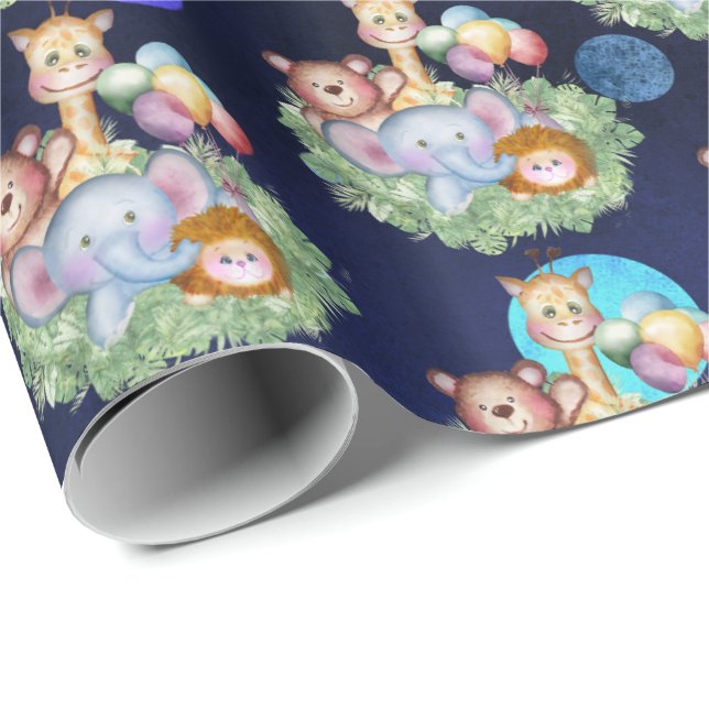 Cute jungle animals wrapping paper (Roll Corner)