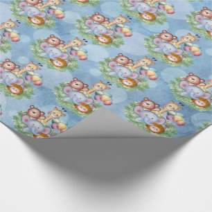 Cute jungle animals wrapping paper