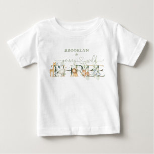 Cute Jungle Animals Young Wild Three 3rd Birthday Baby T-Shirt