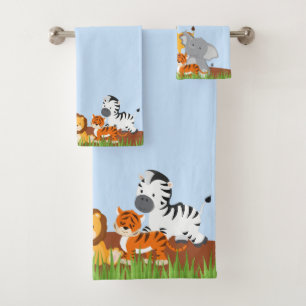 Cute Jungle Baby Animal Bath Towel Set