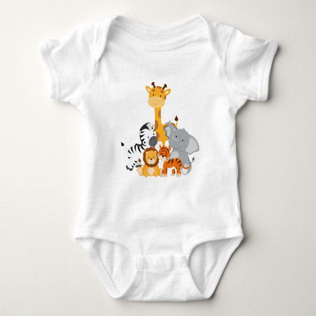 Cute Jungle Baby Animal Infant Creeper (Front)
