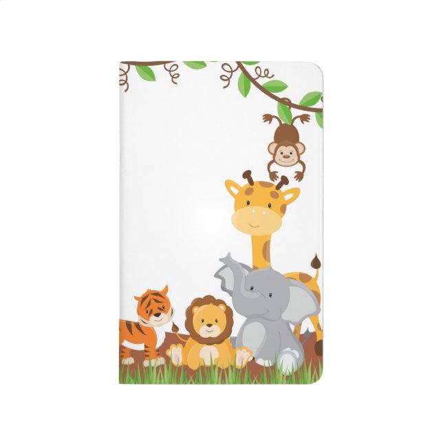 Cute Jungle Baby Animal Pocket Journal (Front)